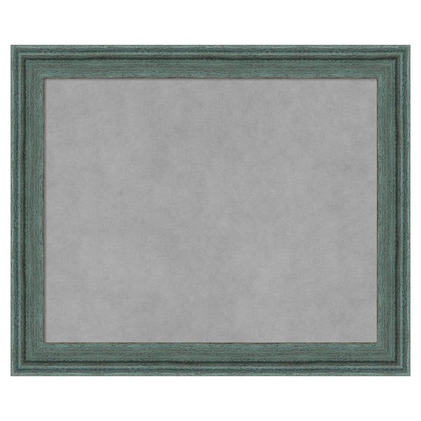 Amanti Art Upcycled Teal Grey 23 in. x 19 in Framed Magnetic Board