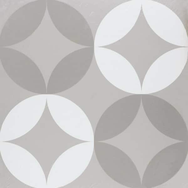 ACHIM Retro 12 in. W x 12 in. L Mod Diamond Grey/White Peel and Stick Vinyl Tile Flooring (20 sq. ft./case)