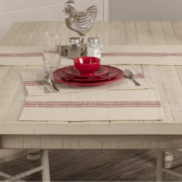 Market Place Red Placemat Set of 4 18Lx12W