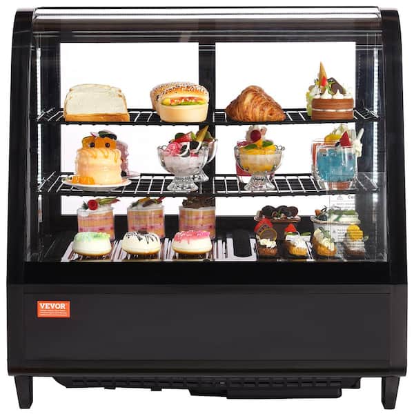 VEVOR Refrigerated Display Case 3.5 cu. ft./100 l 2-Tier Countertop Pastry Display Case Commercial Display Refrigerator