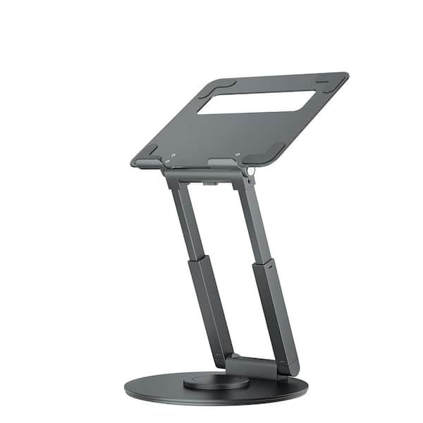 Yichuhaoxi Telescopic 10-17 in. Laptop Stand with 360° Swivel Base, Sit to Stand, Height Adjustable, Portable Riser Holder in Gray