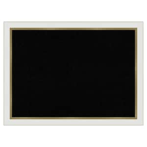Eva White Gold Narrow Framed Black Corkboard 31 in. x 23 in. Bulletine Board Memo Board