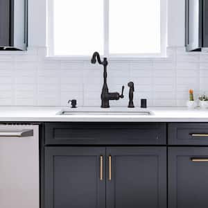 Single Handle Deck Mounted Standard Kitchen Faucet in Oil Rubbed Bronze with Side Spray
