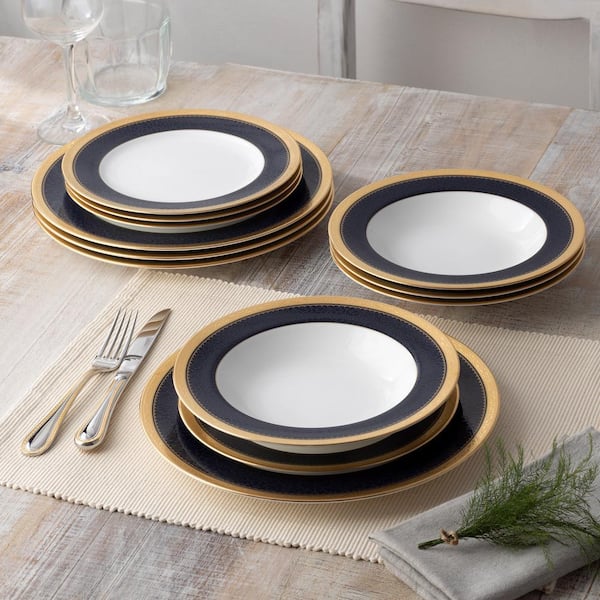 Noritake Odessa Cobalt Gold 10.5 in. (Gold) Bone China Dinner