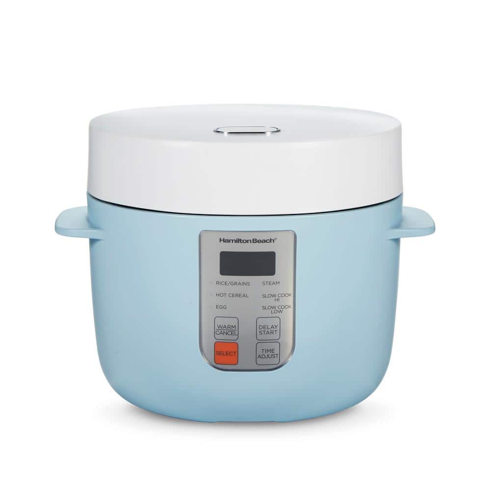 Hamilton Beach 12-Cup Blue Rice Cooker with Multi-Function Settings ...