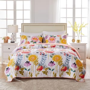 Watercolor Dream 3-Piece Multi Full and Queen Quilt Set
