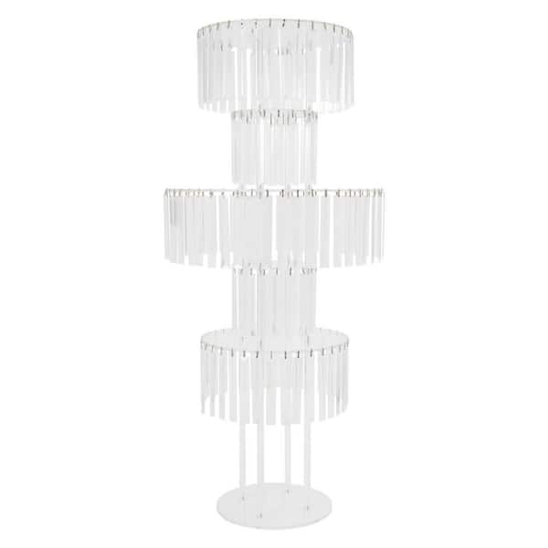 YIYIBYUS 43.3 in. H, Clear 5-Tier Acrylic Decorative Stand Wedding Party Event Tabletop Centerpieces (Round Bottom)