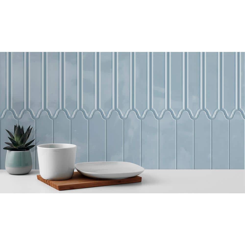Concerto-Brassini Bernolli 2 in. x 9 in. Glossy Ceramic Lantern Wall Tile (