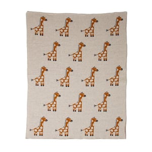 Jordan Ivory Animal Cotton Baby Blanket