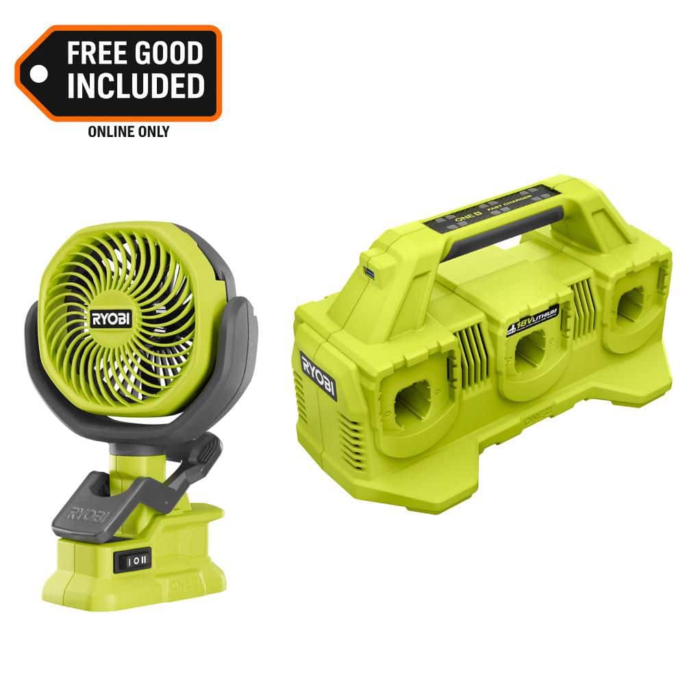 ONE+ 18V 6-Port Fast Charger with ONE+ 18V Cordless 4 in. Clamp Fan price history on PriceWatchPro