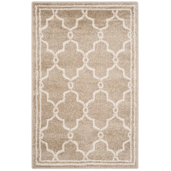 SAFAVIEH Amherst Wheat/Beige Doormat 3 ft. x 4 ft. Geometric Diamond Area Rug