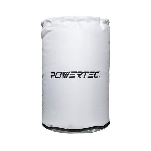 ‎POWERTEC 20 in. Dia. x 30 in. Dust Collector Bag, Dust Collection Bottom Bag with Clear Window & Zipper, Drums Between 19-20 in.