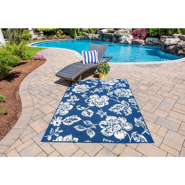Momeni Baja Fl Blooms Navy 7 Ft 10 In X Indoor Outdoor Area Rug Baja0baj18nvy7aaa The Home Depot Momeni Baja Fl Blooms Navy 7 Ft 10, Outdoor Pool Carpet
