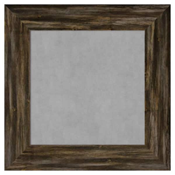 Amanti Art Fencepost Brown Narrow 17 in. x 17 in. Framed Magnetic Board