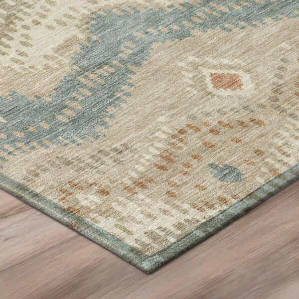 Chantille Machine Washable Indoor/Outdoor Abstract ACN3074 Putty 9 ft. x 12 ft. Area Rug