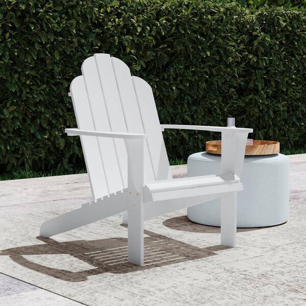 Linon Home Decor Shelly White Wood Outdoor Adirondack Chair