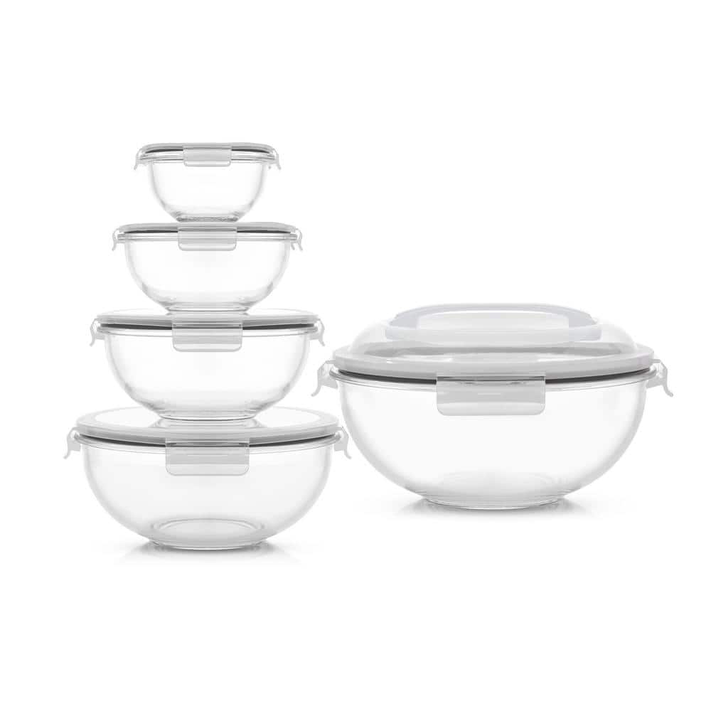JoyFul by JoyJolt Set of 4 Glass Mixing Bowls With Lids - Bed Bath & Beyond  - 35517428