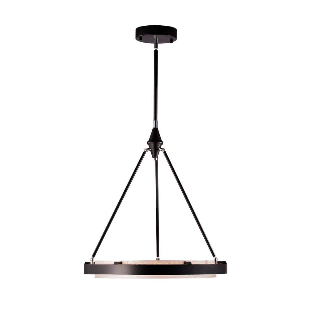 Duo Classic Black and Silver Shimmer LED Pendant Light