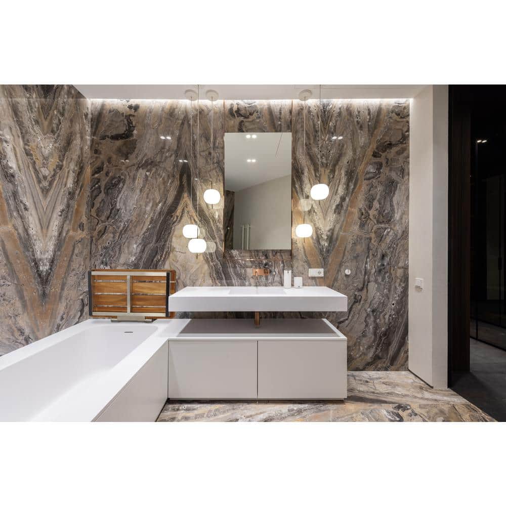 Natural Teak Wood Wall-Mount Folding Shower Seat with Stainless Steel Frame