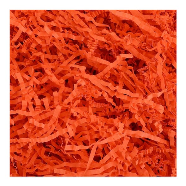 2 lb. Orange Crinkle Cut Paper Shred Filler for Gift Box Bag Basket Decoration Aesthetic Cushioning for Valentine's Day