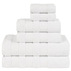 Luxury Salem Collection, 6 Piece Bath Towel Set, White