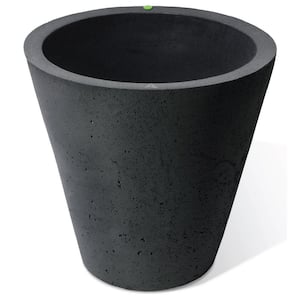 Crete 20.5 in. H x 20 in. Black Concrete Texture Self-Watering Planter