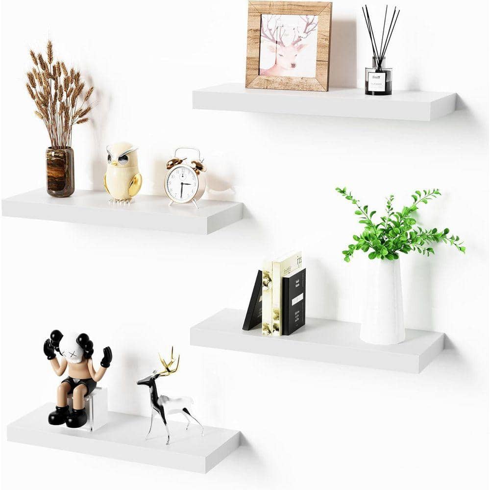 置物 M Floating Shelves 15.7 in W x 5.7 in D White Engineered Wood Wall