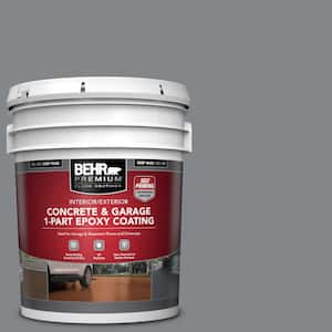 5 gal. #N500-5 Magnetic Gray color Self-Priming 1-Part Epoxy Satin Interior/Exterior Concrete and Garage Floor Paint