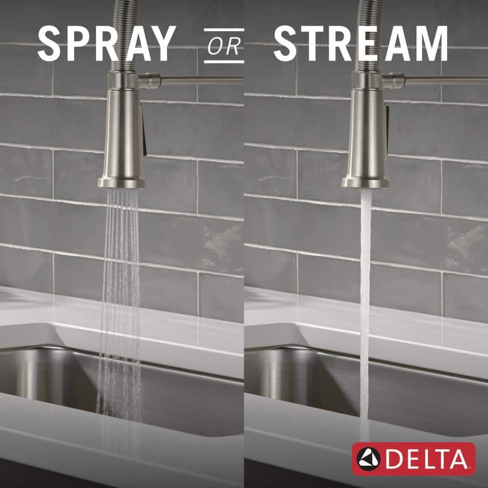 Stainless Steel Commercial Kitchen Faucet with Pull-Down Sprayer