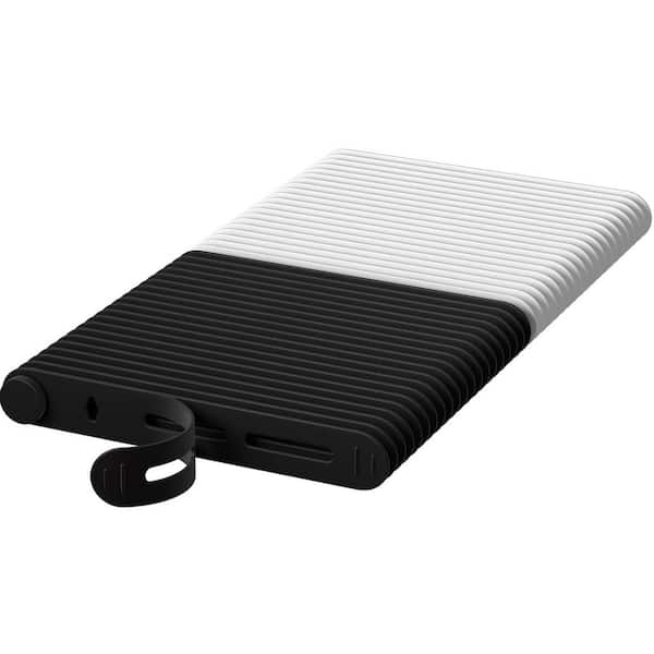 OBJLGEV Reusable Cable Ties Adjustable Silicone Cord Organizer for Charging Cords Earphones Computer Wire White Black 40 Pieces