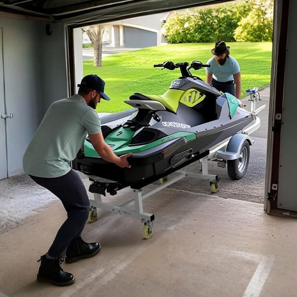 Watercraft PWC Dolly, Jet Ski Stand PWC Cart for Moving Watercraft, Fixed Bunk with 4 Casters and 2 Brakes, Jet Ski Cart