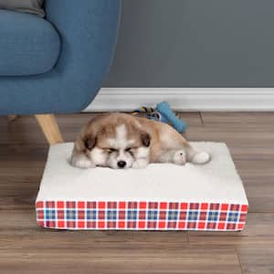 Orthopedic Dog Bed with Memory Foam and Sherpa Top Removable, Machine Washable Cover Pet Bed by Petmaker (Plaid)