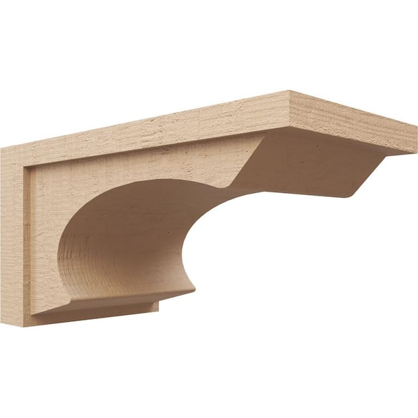 Ekena Millwork 11 in. x 11 in. x 22 in. Wide Emerson Rough Cedar Woodgrain TimberThane Corbel, Primed Tan