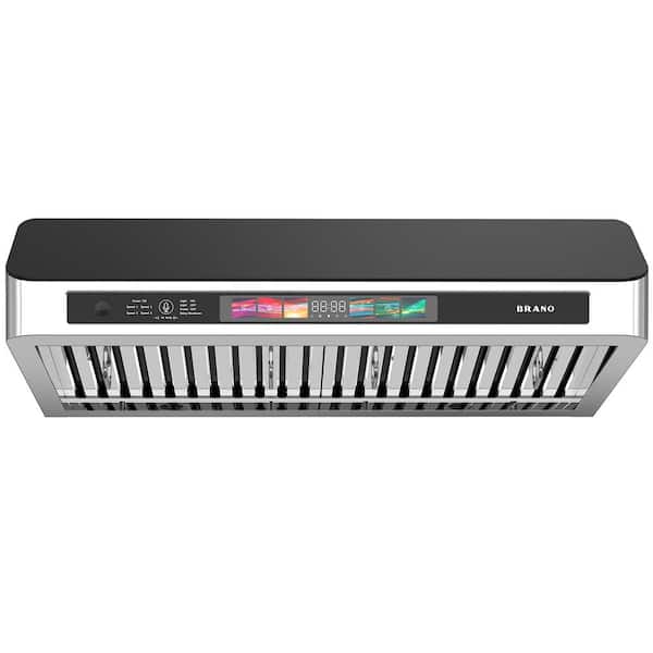 Unbranded 36 in. Convertible Under Cabinet Range Hood in Stainless Steel with 4 Speeds Exhaust Fan, Voice/Gesture/Touch, 900 CFM