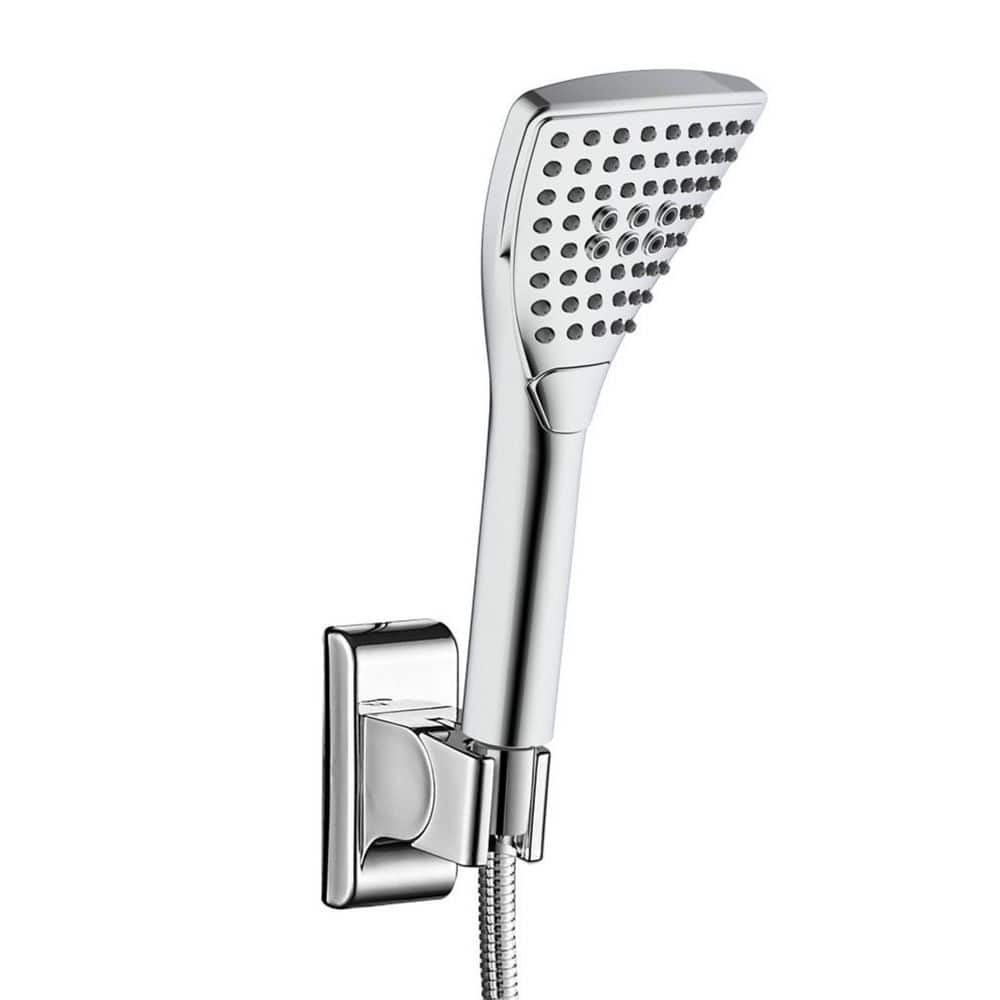 Chrome Wall Mounted Dual Shower Heads with Handheld Pulse