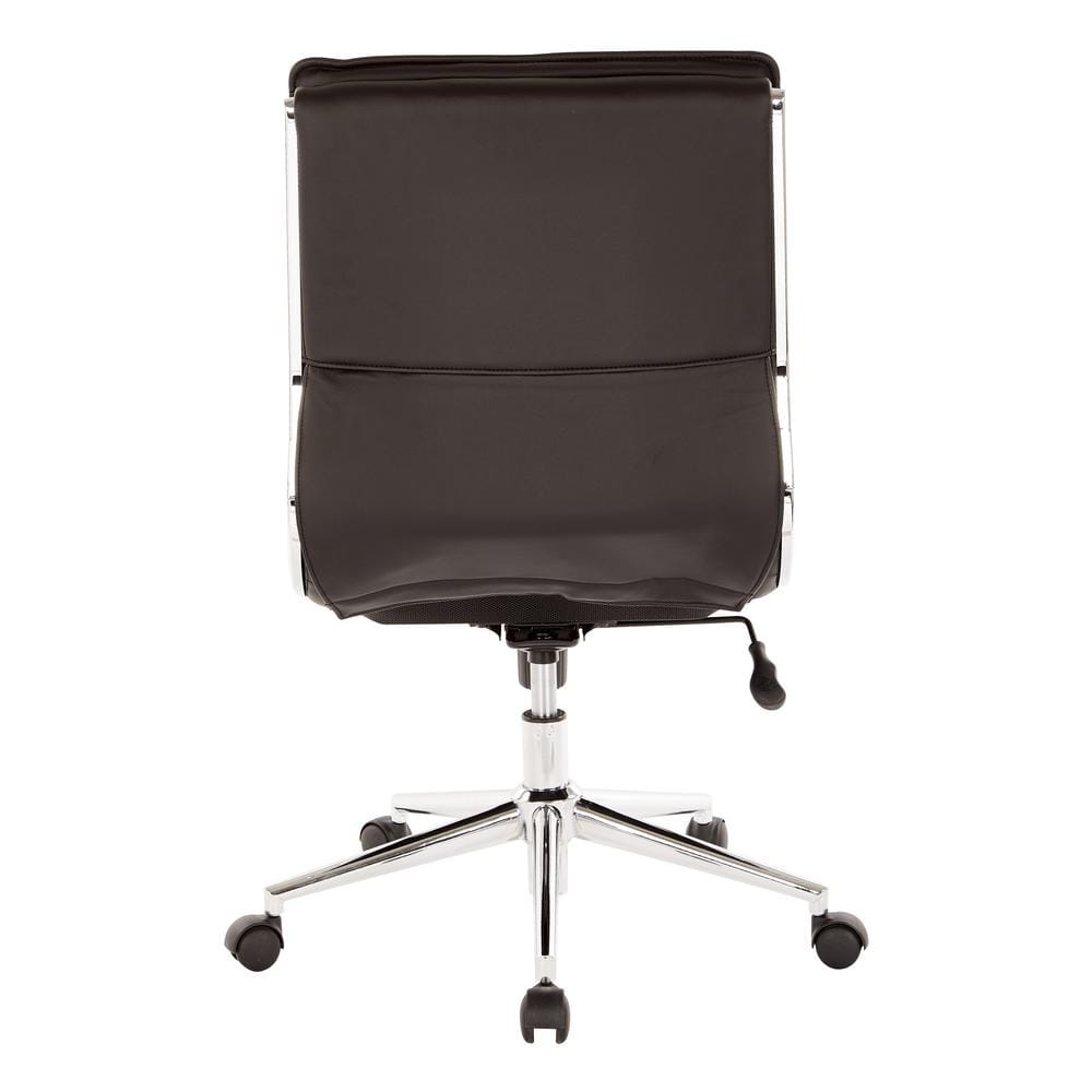Black High Back Leather Swivel Office Chair with Metal Base