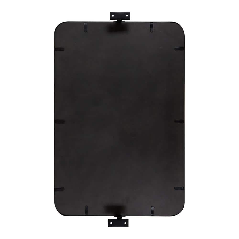 Elijah 33.5'' Black Iron Rectangular Pivot Wall Mirror