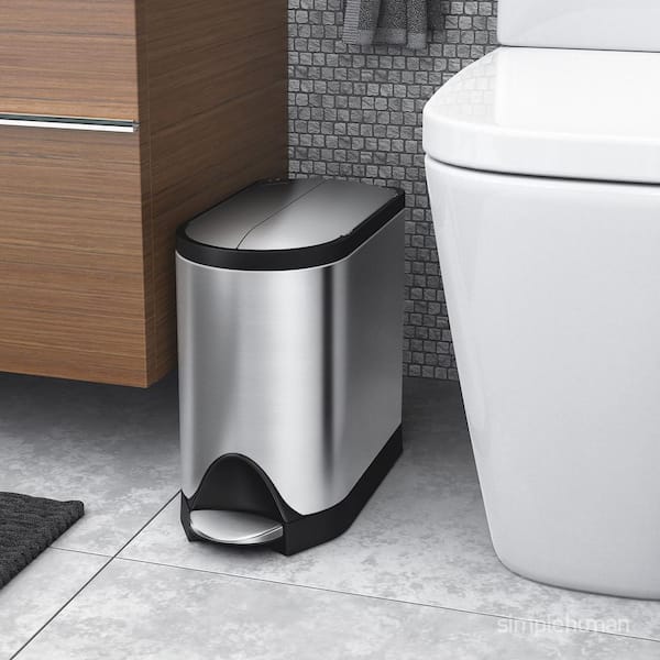 Soft Close, Slim Trash Can 10L with anti - Bag Slip Liner and Lid, Use as  Mini G