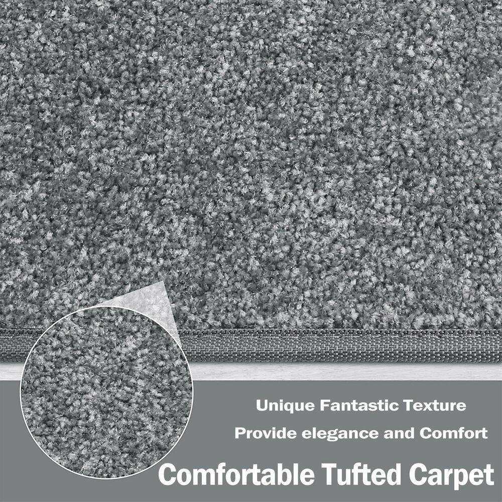 Light Gray Bullnose Carpet Stair Treads Set of 14