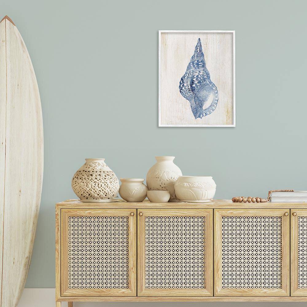 Tranquil Blue Shell by Susan Arnot White Framed Animal Giclee Art Print 30 in. x 24 in. price history on PriceWatchPro