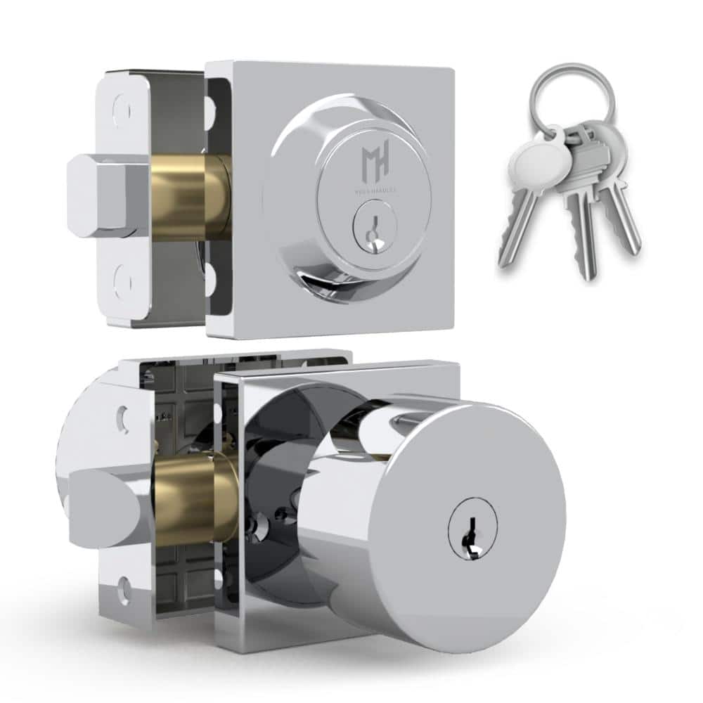 SUANA Entrance Combo Door Knob & Deadbolt Lock, Polished Chrome price history on PriceWatchPro