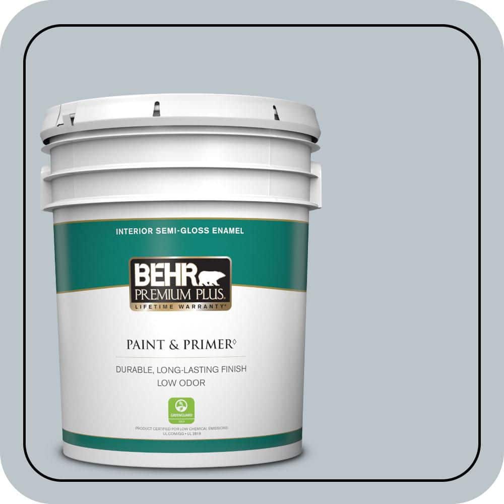 5 gal. #N490-2 Icicles Semi-Gloss Enamel Low Odor Interior Paint & Primer price history on PriceWatchPro