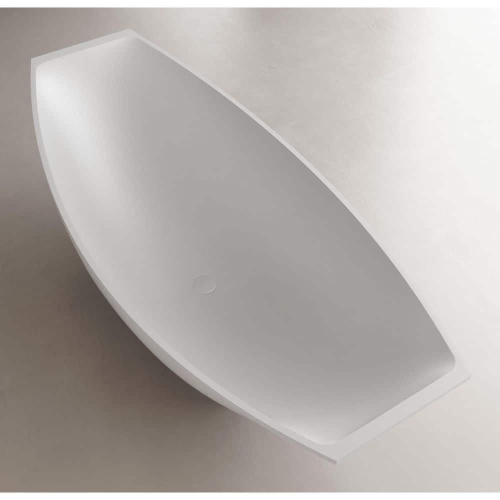 White Solid Surface Freestanding Hammock Style Bathtub
