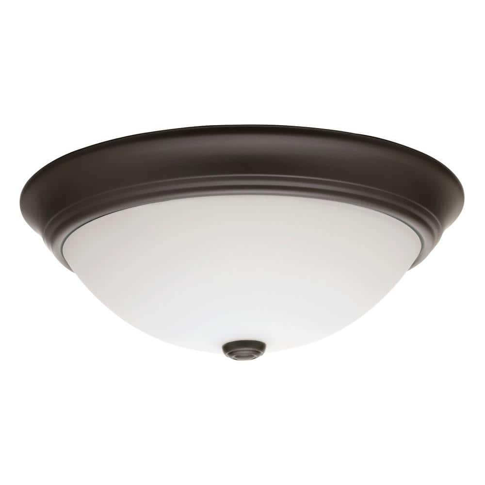 UPC 745975204410 product image for Essentials 1-Light Bronze Fluorescent Decor Round Flush Mount | upcitemdb.com