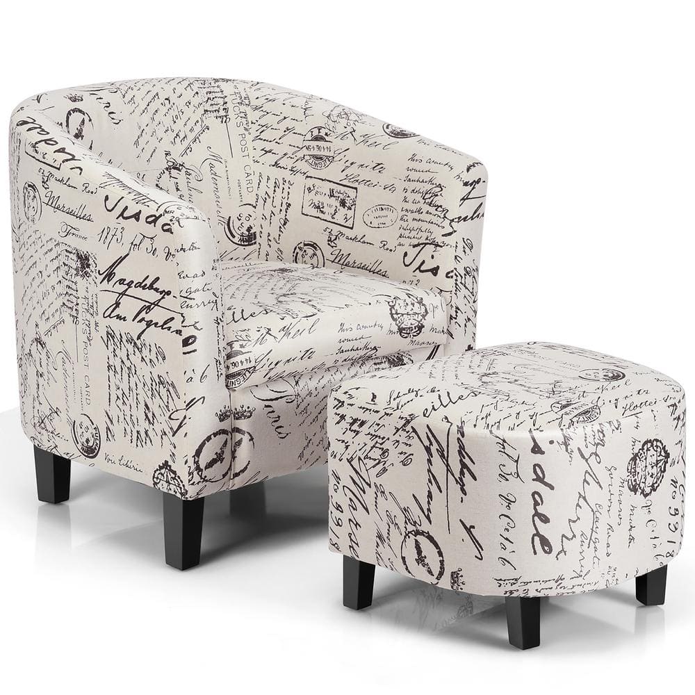 Coaster Furniture Two-Piece Accent Chair and Ottoman Set in French Script  Patter - Living Room - New York - by HomeClick