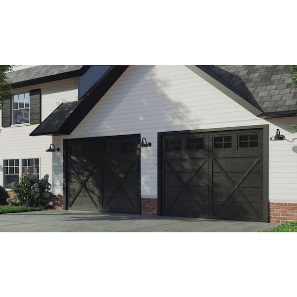 Cedar Springs Collection 1-Light Gloss Black Farmhouse Outdoor Extra-Large Wall Lantern Light