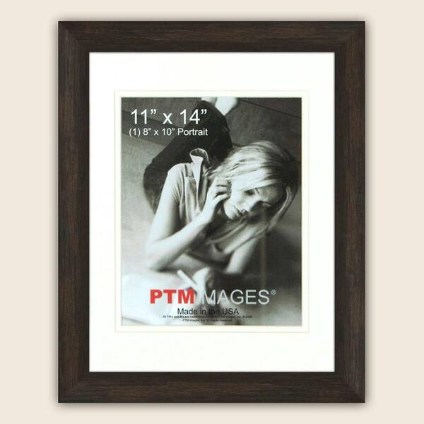PTM Images 1-Opening. 8 in x 10 in. Matted Brown Portrait Frame (Set of 2)