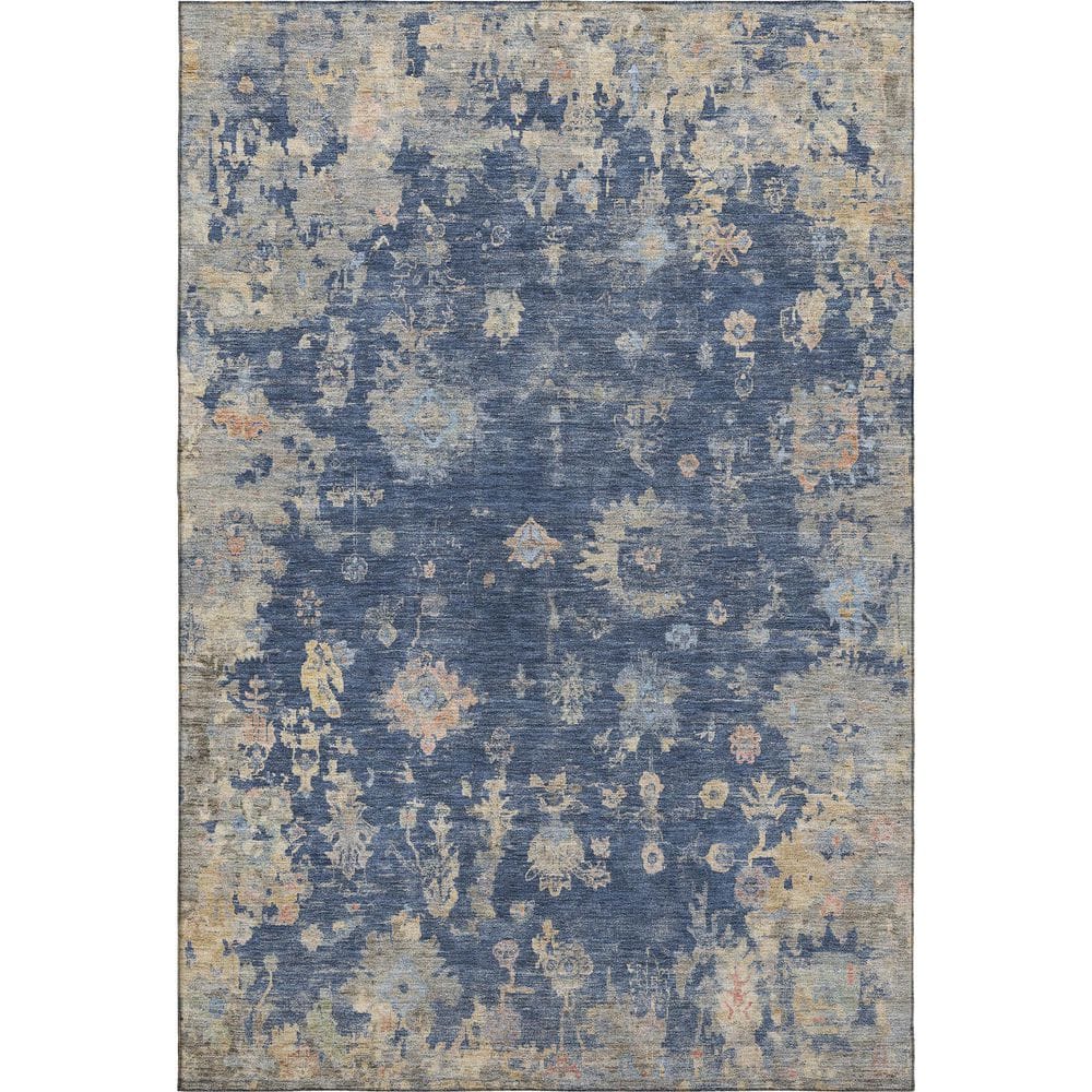 Mayfield Premium Machine Washable Abstract AMF2302 Navy 5 ft. x 7 ft. 6 in. Area Rug price history on PriceWatchPro