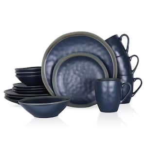 Stone Lain Serafina 32-Piece Dinnerware Set Stoneware, Service For 8, Blue