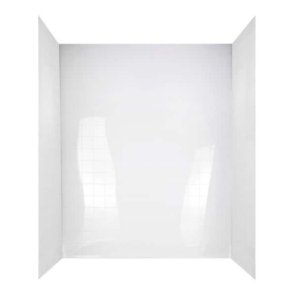 Unbranded 60 in. x 38.5 in. Alcove TileKit Shower Wall Set in White